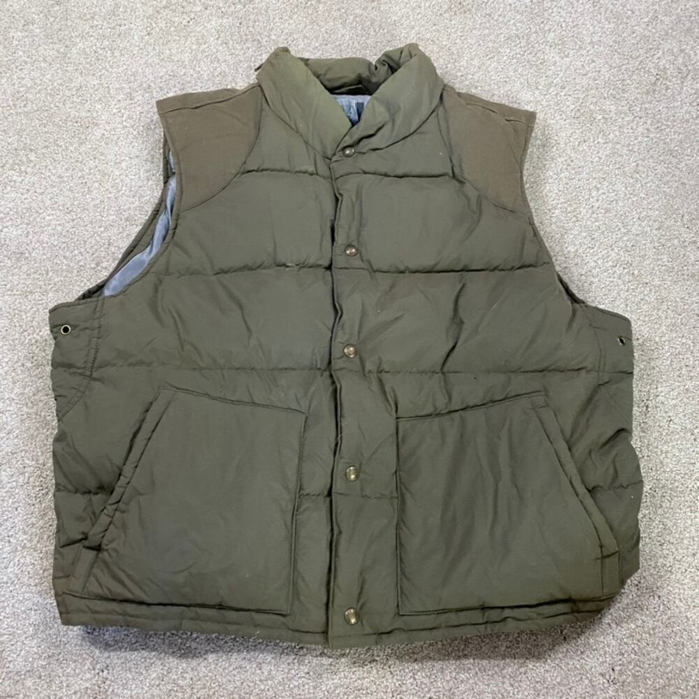 VTG Gap Puffer Vest Mens L Full Zip Gorpcore Down Green Warm 90s Outdoor Ski